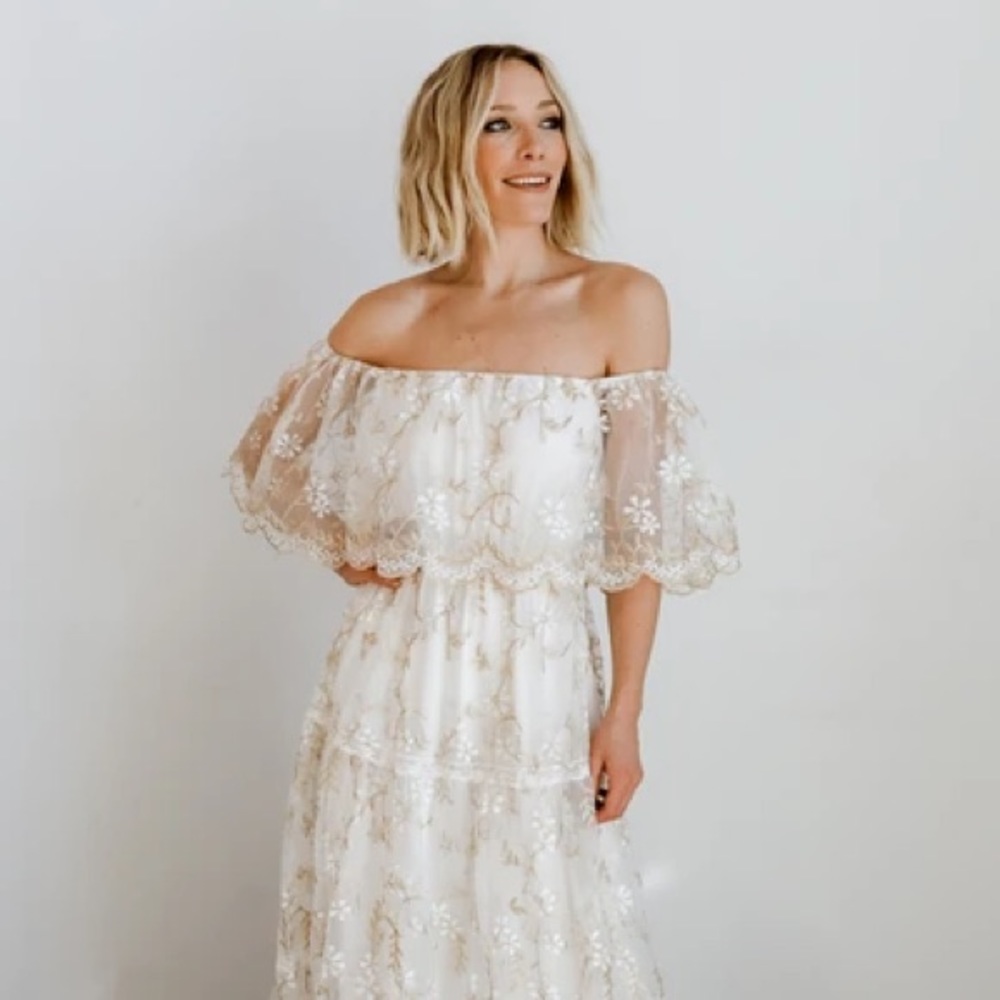 Baltic Born AURORA GOLD THREAD OFF SHOULDER